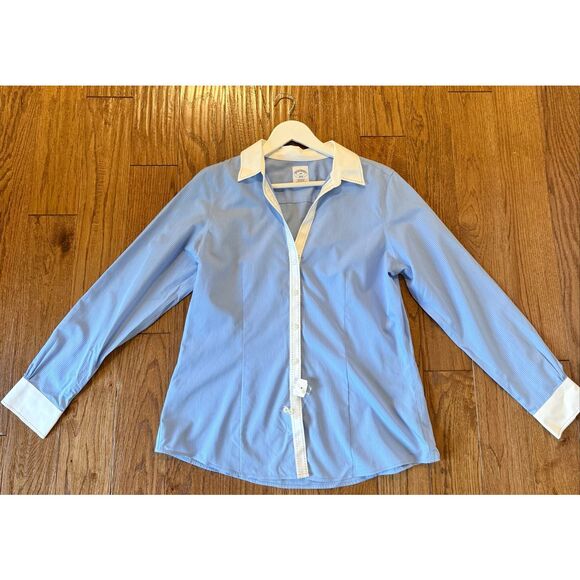 Brooks Brothers NWT blue and white striped button down 14p - Picture 5 of 9